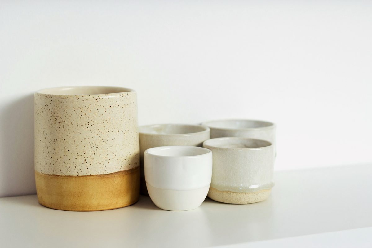Stoneware canisters in matte glaze