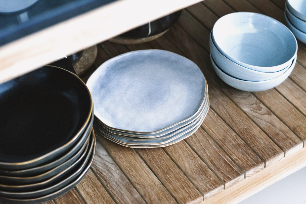 Stacked plates and bowls